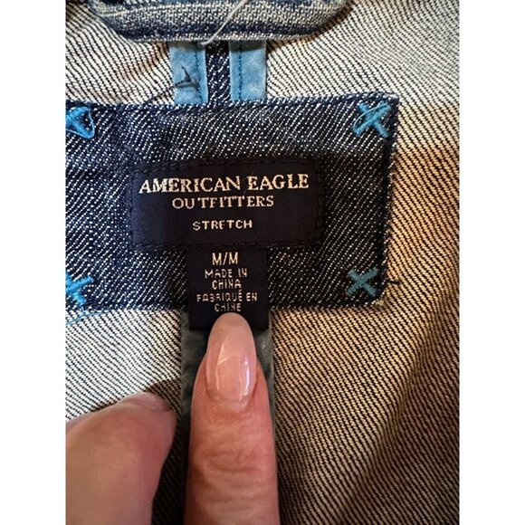 American Eagle Outfitters Women's Denim Blazer Jacket - Size Medium - Picture 3 of 7